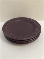4 Longaberger purple Dinner plates