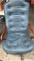 Blue Leather Office Chair