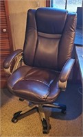 Brown Faux Leather Office Desk Chair