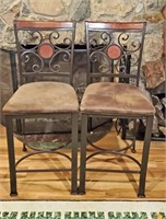 Matching Metal & Wood Bar Stool Chairs