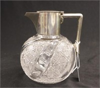 Victorian sterling silver mounted claret jug