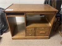 Oak Computer desk with file drawer, cd drawer