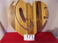 Wood Love Heart Shaped Wall Hanger