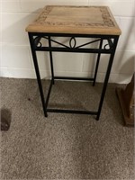 Metal and wood side table