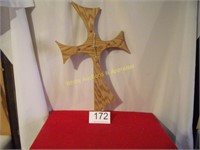 Wooden Cross Clock Wall Hanger