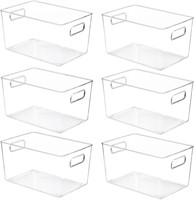 6 Pack Clear Pantry Organizer Bins