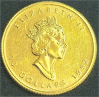 24K  7.8G Canadian Maple Leaf Fine 9999 $10 Coin