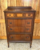 Vintage Walnut  4 Drawer Dresser
