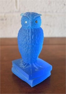 Satin Glass Owl Figure
