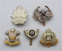 (5) BRITISH ARMY / REGIMENT CAP BADGE