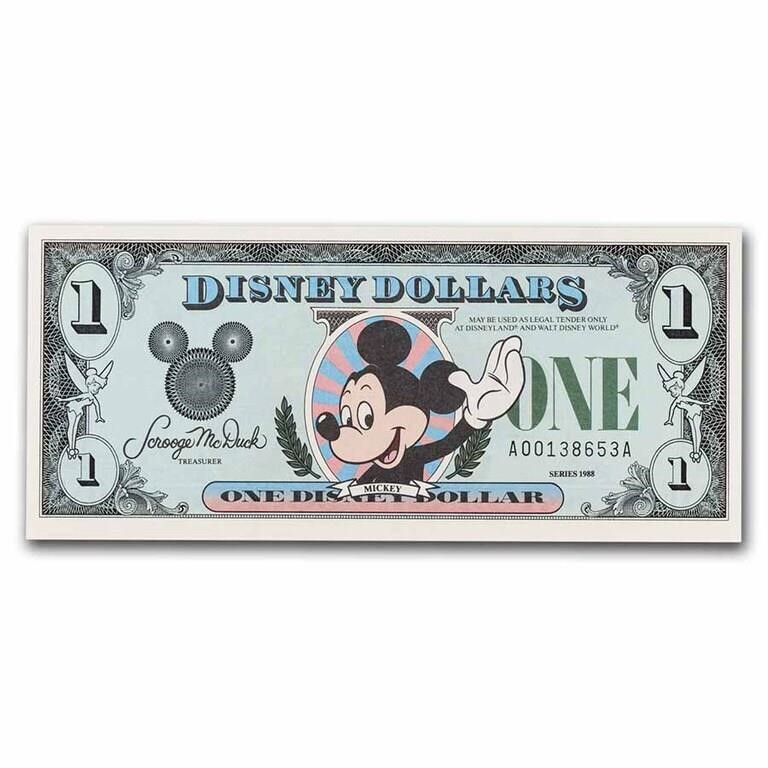 1988 $1.00 (aa) Waving Mickey (dis#7)