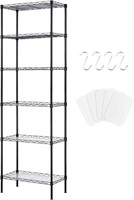 6-Tier Metal Storage Rack, Black