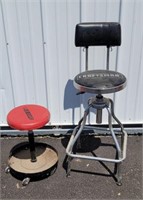 Craftsman bar stool, quick set work stool.