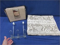 new full flat sheet & 2 pillow cases -lace table