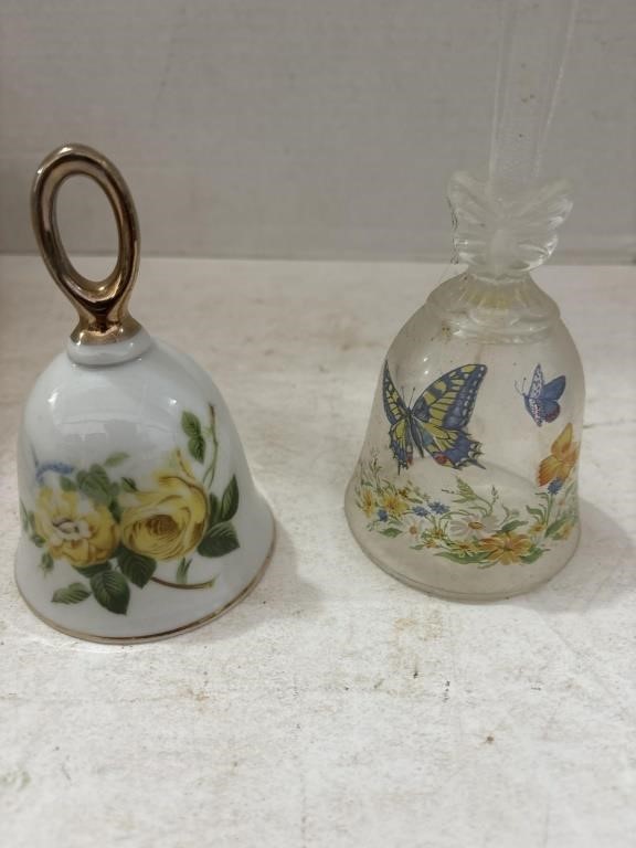 Assorted Glass/Porcelain Bells and Vase