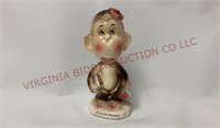 Mid Century Kitch September Monkey 4.75" Figurine