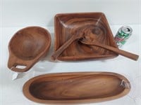 Wooden Bowls, Spoon, and Fork