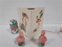 Flamingo Lamp and Salt/Pepper Shakers