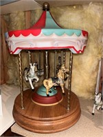 Willitts Carousel 4 Horse Merry Go Round Music Box
