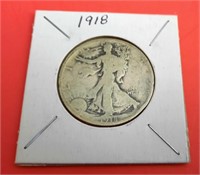 1918 Walking Liberty 50 Cent Coin