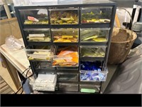 **18 DRAWER ORGINIZER FULL OF STAINED GLASS PCS