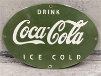 Drink COCA-COLA Ice Cold Enamel Sign - 405 x 280
