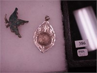 Marked 925: pendant with Aztec design,