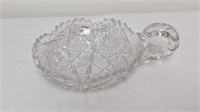 VINTAGE SAWTOOTH CRYSTAL NAPPY DISH