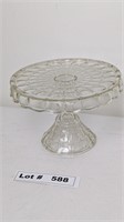 INDIANA GLASS CONSTELLATION CLEAR GLASS CAKE PLATE