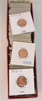 Lot of 120 unc. Lincoln cents 1958-1980