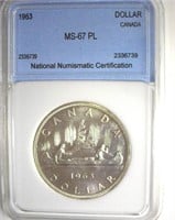 1963 Dollar NNC MS67 PL Canada