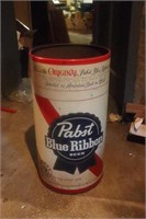 Vintage Pabst Blue Ribbon Metal Trashcan