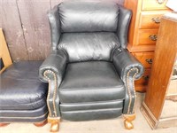 CLAWFOOT GENUINE LEATHER BUTTON RECLINER -