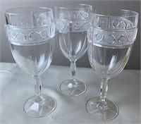 3 Waterford Crystal Marquis Stemmed Goblets