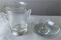 2 Clear Glass Butterfly Items