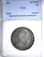 1832 Capped Bust Half Dollar NNC VF-20