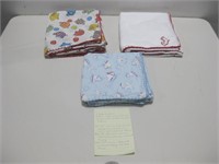 Three Handmade Baby Blankets Largest 42"x 46"