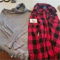 Used GAP Turtleneck/Faded Glory Plaid Shirt- XL's