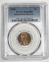 1983 Lincoln Cent DDR Doubled Die PCGS MS64RB