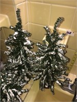 Set of 5 Snow Covered Trees