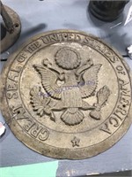 Great Seal of the USA iron cover, 14" across