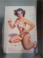 Vintage laminated girly calendar picture