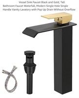 Vessel Sink Faucet Black and Gold