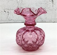 1940’s Fenton Double Crimped cranberry vase