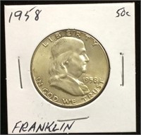 1958 Franklin Half Dollar Coin