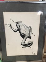 Signed art of a frog