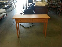 Pine console table with two drawers