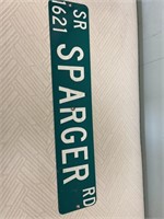 Vintage metal street sign Sparger and Old Beary