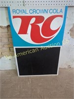 VINTAGE DOUBLE SIDED ROYAL CROWN COLA  SIGN