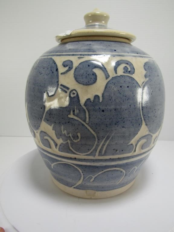 MATTHIAS OSTERMANN GLAZED LIDDED POTTERY JAR